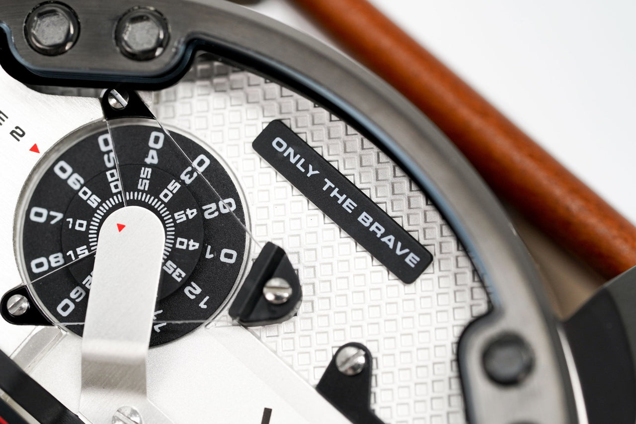  Shop Authentic Diesel Mr. Daddy 2.0 Chronograph Silver Dial Brown Leather Strap Watch For Men - DZ7394 - Luxxuri