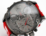  Shop Authentic Diesel Mr Daddy 2.0 Chronograph Grey Dial Red Rubber Strap Watch For Men - DZ7423 - Luxxuri