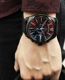  Shop Authentic Diesel Mega Chief Black Dial Black Leather Strap Watch For Men - DZ4323 - Luxxuri