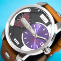  Shop Authentic Diesel Mini Daddy Blue & Black Dial Brown Leather Strap Watch For Men - DZ7308 - Luxxuri
