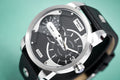  Shop Authentic Diesel Mini Daddy Black Silver Dial Black Leather Strap Watch For Men - DZ7307 - Luxxuri