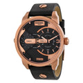  Shop Authentic Diesel Mini Daddy Dual Time Black & Gold Dial Black Leather Strap Watch For Men - DZ7317 - Luxxuri