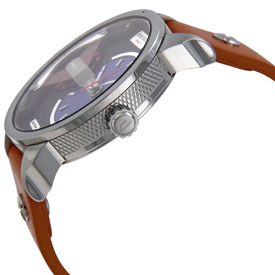  Shop Authentic Diesel Mini Daddy Blue & Black Dial Brown Leather Strap Watch For Men - DZ7308 - Luxxuri