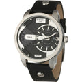 Shop Authentic Diesel Mini Daddy Black Silver Dial Black Leather Strap Watch For Men - DZ7307 - Luxxuri