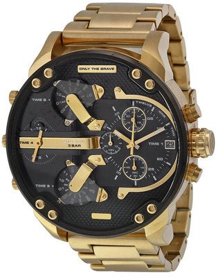  Shop Authentic Diesel Mr Daddy 2.0 Black Dial Gold Stainless Steel Watch For Men - DZ7333 - Luxxuri