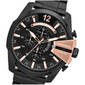  Shop Authentic Diesel Mega Chief Black Dial Black Steel Strap Watch For Men - DZ4309 - Luxxuri