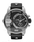  Shop Authentic Diesel Little Daddy Black Dial Black Leather Strap Watch For Men - DZ7256 - Luxxuri