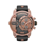  Shop Authentic Diesel Little Daddy Black & Gold Dial Black Leather StrapWatch For Men - DZ7282 - Luxxuri