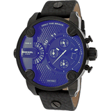  Shop Authentic Diesel Little Daddy Blue Dial Black Leather Strap Watch For Men - DZ7257 - Luxxuri