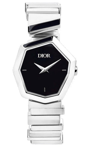  Shop Authentic Dior Gem Dior Black Mother of Pearl Dial Silver Steel Strap Watch for Women - CD18111X1005 - Luxxuri