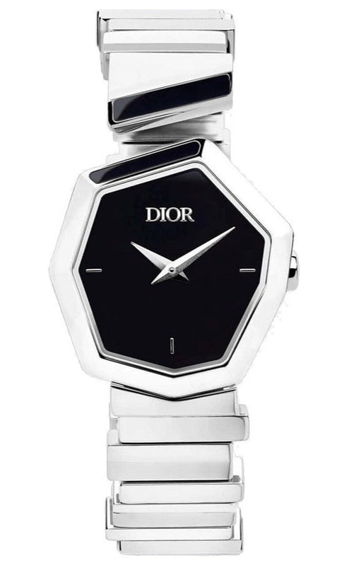  Shop Authentic Dior Gem Dior Black Mother of Pearl Dial Silver Steel Strap Watch for Women - CD18111X1005 - Luxxuri