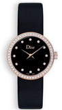  Shop Authentic Dior La D De Diamonds Black Dial Black Leather Strap Watch for Women - CD047170A005 0000 - Luxxuri