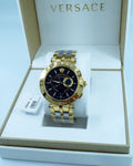  Shop Authentic Versace V-Race Quartz Black Dial Gold Steel Strap Watch For Men - VEBV00519 - Luxxuri