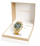  Shop Authentic Versace V-Ray Chronograph Quartz Green Dial Gold Steel Strap Watch For Men - VE2I00621 - Luxxuri