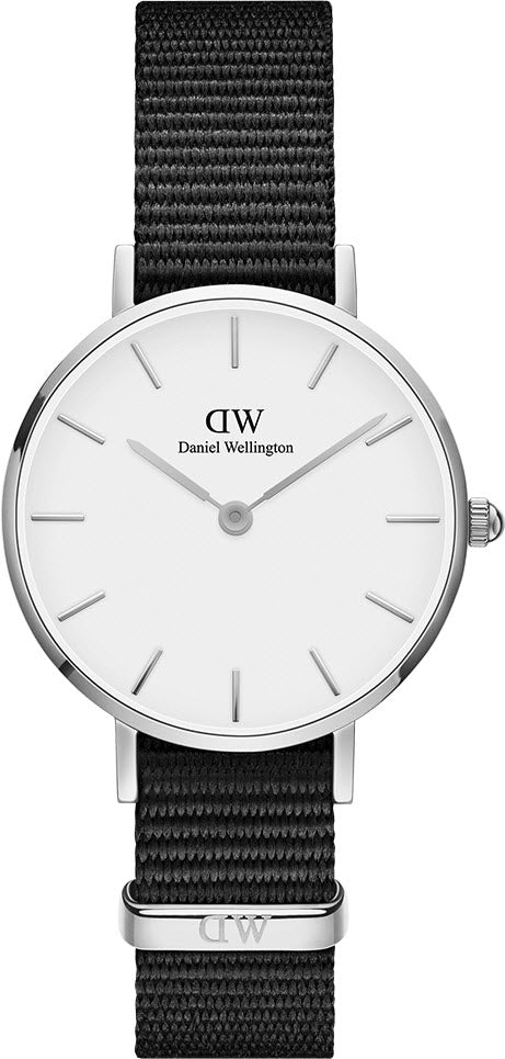 Shop Authentic Daniel Wellington Classic Petite Cornwall White Dial Black Nylon Strap Watch For Women - DW00100252 - Luxxuri
