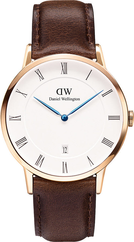  Shop Authentic Daniel Wellington Dapper Bristol White Dial Brown Leather Strap Watch For Men - DW00100086 - Luxxuri