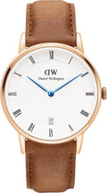  Shop Authentic Daniel Wellington Dapper Durham White Dial Brown Leather Strap Watch For Women - DW00100113 - Luxxuri