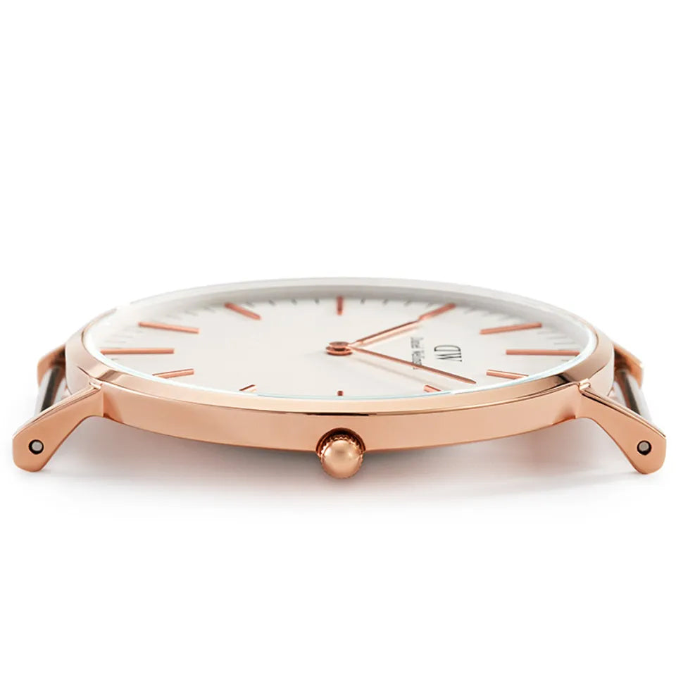  Shop Authentic Daniel Wellington Classic Suffolk White Dial Brown Leather Strap Watch For Women - DW00100120 - Luxxuri