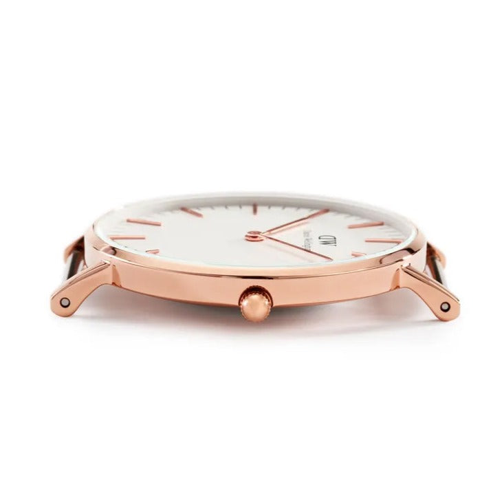  Shop Authentic Daniel Wellington Classic Suffolk White Dial Brown Leather Strap Watch For Men - DW00100122 - Luxxuri