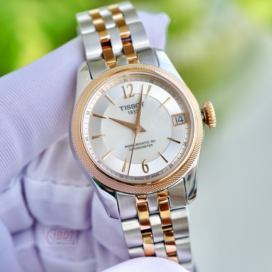  Shop Authentic Tissot Ballade Powermatic 80 Mother of Pearl Silver Dial Two Tone Steel Strap Watch For Women - T108.208.22.117.00 - Luxxuri