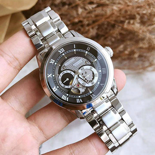  Shop Authentic Bulova BVA Dual Aperture Black Dial Silver Steel Strap Watch for Men - 96A119 - Luxxuri