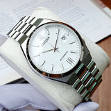  Shop Authentic Citizen Tsuyosa Automatic White Dial Silver Steel Strap Watch For Men - NJ0150-81A - Luxxuri