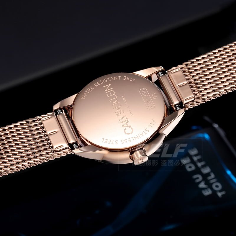  Shop Authentic Calvin Klein Minimal White Dial Rose Gold Mesh Bracelet Watch for Women - K3M23626 - Luxxuri