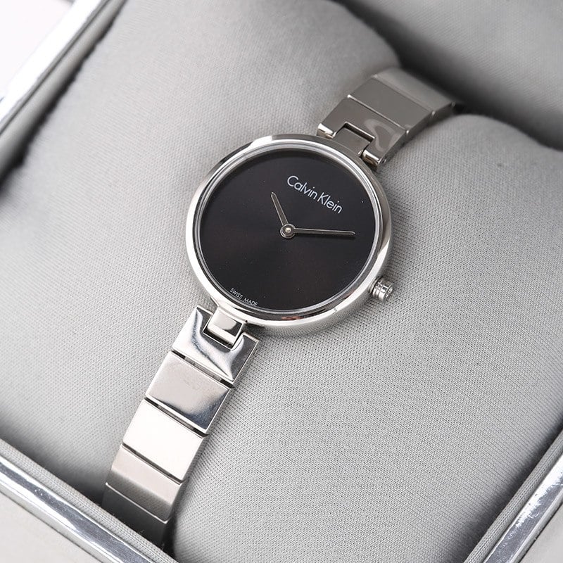  Shop Authentic Calvin Klein Authentic Black Dial Silver Steel Strap Watch for Women - K8G23141 - Luxxuri