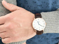  Shop Authentic Daniel Wellington Dapper Bristol White Dial Brown Leather Strap Watch For Men - DW00100086 - Luxxuri