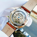  Shop Authentic Fossil Forrester Luggage Automatic Skeleton Blue Dial Brown Leather Strap Watch for Men - ME3179 - Luxxuri