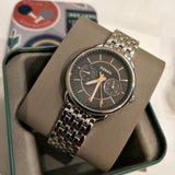  Shop Authentic Fossil Tailor Mother of Pearl Black Dial Silver Steel Strap Watch for Women - ES3911 - Luxxuri