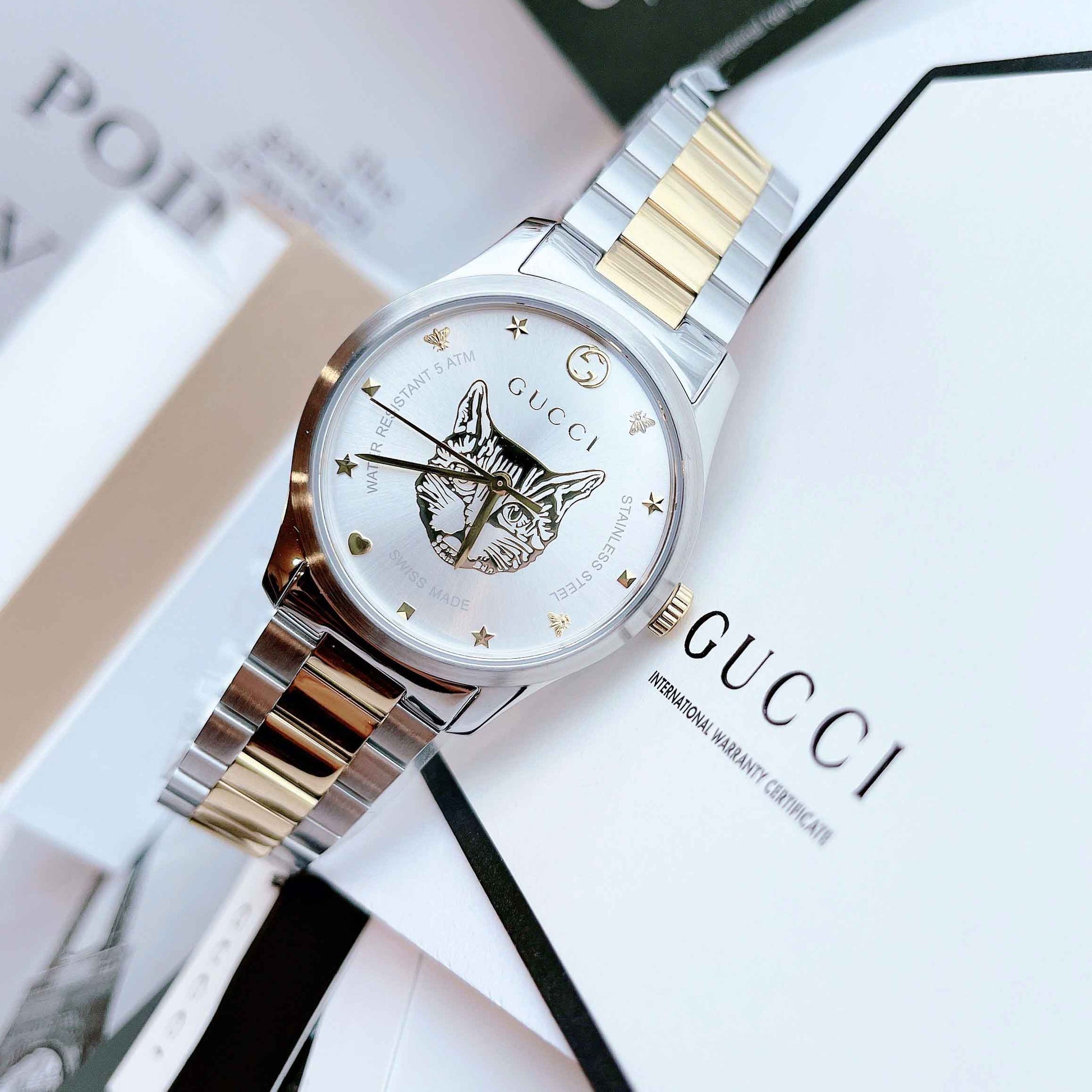  Shop Authentic Gucci G Timeless Silver Dial Two Tone Steel Strap Watch For Women - YA1264074 - Luxxuri
