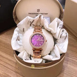  Shop Authentic Michael Kors Mini Parker Multi-Function Plum Mother of Pearl Dial Rose Gold Steel Strap Watch For Women - MK6403 - Luxxuri