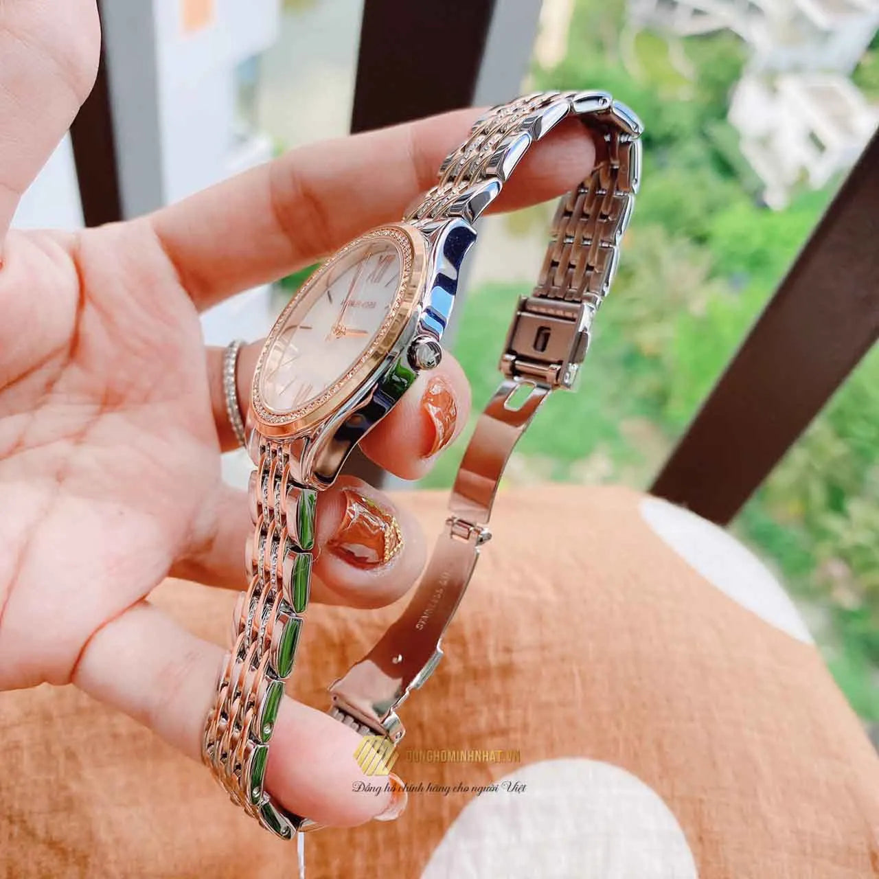  Shop Authentic Michael Kors Mindy Three Hand White Dial Two Tone Steel Strap Watch For Women - MK7077 - Luxxuri