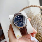  Shop Authentic Movado Heritage Moonphase Blue Dial Brown Leather Strap Watch For Women - 3650009 - Luxxuri