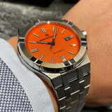  Shop Authentic Maurice Lacroix Aikon Limited Edition Automatic Date Orange Dial Silver Steel Strap Watch For Men - AI6008-SS00F-530-1 - Luxxuri