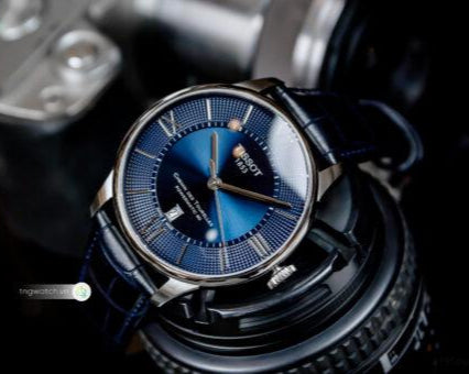 Tissot Chemin Des Tourelles Powermatic 80 Blue Dial Blue Leather Strap Watch for Men - T099.407.16.048.00