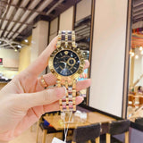  Shop Authentic Versace V-Race Quartz Black Dial Gold Steel Strap Watch For Men - VEBV00519 - Luxxuri