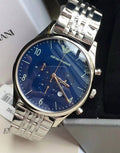  Shop Authentic Emporio Armani Chronograph Blue Dial Silver Steel Strap Watch For Men - AR1942 - Luxxuri