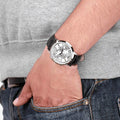  Shop Authentic Emporio Armani Classic Chronograph Silver Dial Black Leather Strap Watch For Men - AR2432 - Luxxuri