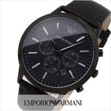  Shop Authentic Emporio Armani Sportivo Chronograph Black Dial Black Leather Strap Watch For Men - AR2461 - Luxxuri