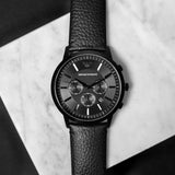  Shop Authentic Emporio Armani Sportivo Chronograph Black Dial Black Leather Strap Watch For Men - AR2461 - Luxxuri