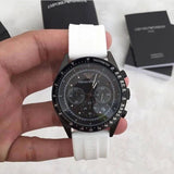  Shop Authentic Emporio Armani Sportivo Chronograph Black Dial White Rubber Strap Watch For Men - AR6112 - Luxxuri