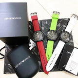  Shop Authentic Emporio Armani Sportivo Chronograph Black Dial White Rubber Strap Watch For Men - AR6112 - Luxxuri