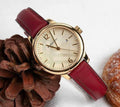  Shop Authentic Burberry The Classic Gold Dial Red Leather Strap Watch for Women - BU10102 - Luxxuri