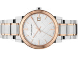  Shop Authentic Burberry The City White Dial Two Tone Steel Strap Watch for Women - BU9006 - Luxxuri