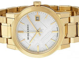  Shop Authentic Burberry The City White Dial Gold Steel Strap Watch for Women - BU9103 - Luxxuri