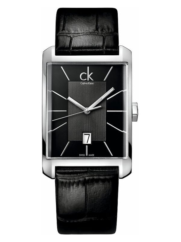  Shop Authentic Calvin Klein Window Black Dial Black Leather Strap Watch for Men - K2M21107 - Luxxuri
