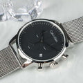  Shop Authentic Calvin Klein City Chronograph Black Dial Silver Mesh Bracelet Watch for Men - K2G27121 - Luxxuri