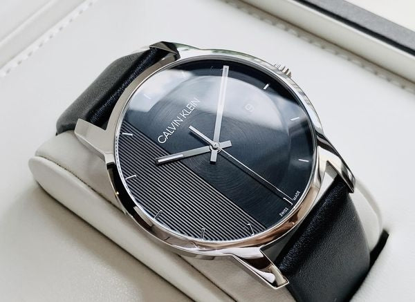  Shop Authentic Calvin Klein City Quartz Black Dial Black Leather Strap Watch for Men - K2G2G1C1 - Luxxuri
